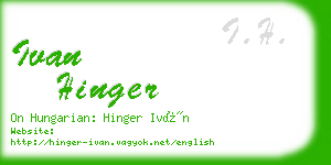 ivan hinger business card